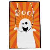 Funny Cute Ghost Boo Haunted Happy Halloween Party Medium Cadeauzakje (Voorkant)