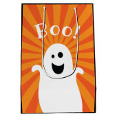 Funny Cute Ghost Boo Haunted Happy Halloween Party Medium Cadeauzakje (Achterkant)