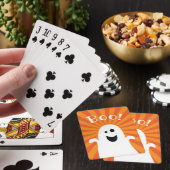 Funny Cute Ghost Boo Spooky Fun Happy Halloween Pokerkaarten (Insitu)