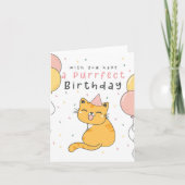 Funny Cute Ginger Cat Kitten Birthday Kaart (Voorkant)