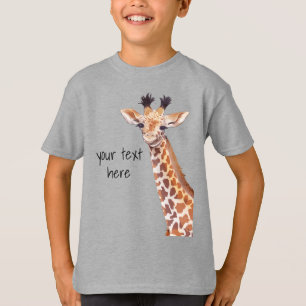 Funny Cute Giraffe, gepersonaliseerd T-shirt
