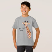 Funny Cute Giraffe, gepersonaliseerd T-shirt (Voorkant volledig)