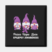 Funny Cute Gnomes Peace Hope Love Epilepsy Awarene Magneet (Voorkant)