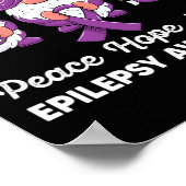 Funny Cute Gnomes Peace Hope Love Epilepsy Awarene Poster (Hoek)