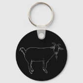 Funny Cute Goat Tekening Simple Quirky Animal Art Sleutelhanger (Voorkant)