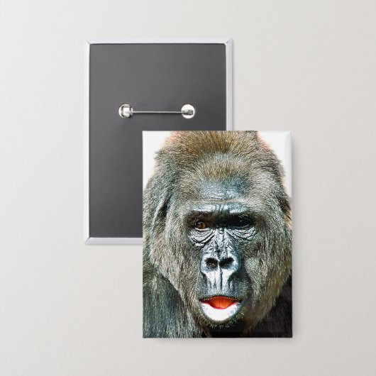 FUNNY CUTE GORILLA BUTTON (Voorkant / Achterkant)