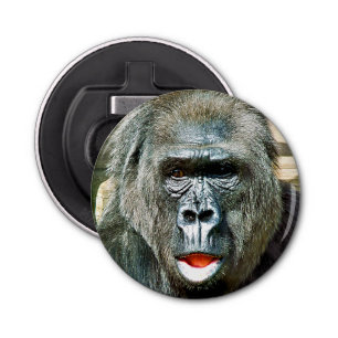 FUNNY CUTE GORILLA BUTTON FLESOPENER