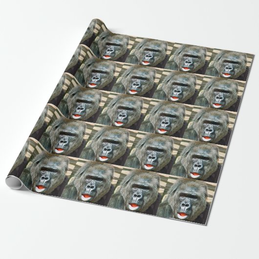 FUNNY CUTE GORILLA CADEAUPAPIER (Uitgerold)