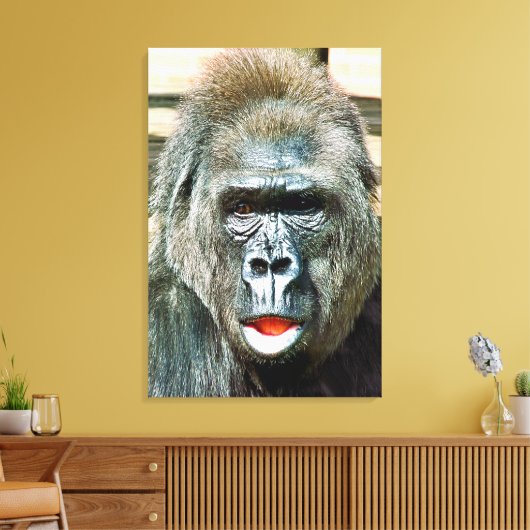 FUNNY CUTE GORILLA CANVAS AFDRUK (Insitu (Woonkamer))