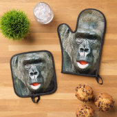 FUNNY CUTE GORILLA OVENWANT & PANNENLAP SET (Top down)