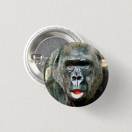 FUNNY CUTE GORILLA RONDE BUTTON 3,2 CM (Voorkant /achterkant)