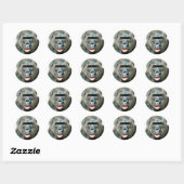 FUNNY CUTE GORILLA RONDE STICKER (Vel)