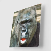 FUNNY CUTE GORILLA VIERKANTE KLOK (Hoek)