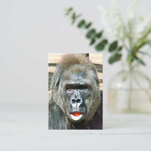 FUNNY CUTE GORILLA VISITEKAARTJE (Staand voorkant)