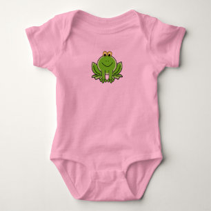 Funny Cute Green Cartoon Frog Animal Romper