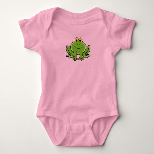 Funny Cute Green Cartoon Frog Animal Romper (Voorkant)