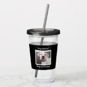 Funny Cute Grumpy White Dog 40th Birthday Black Acryl Drinkbeker (Achterkant)