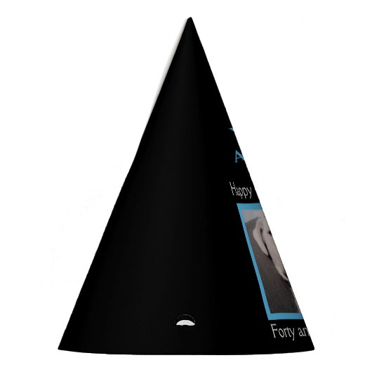 Funny Cute Grumpy White Dog 40th Birthday Black Feesthoedjes (Links)