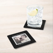 Funny Cute Grumpy White Dog 40th Birthday Black Kartonnen Onderzetters (Insitu)