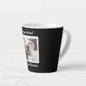 Funny Cute Grumpy White Dog 40th Birthday Black Latte Mok (Rechterhoek)