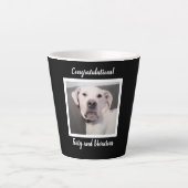 Funny Cute Grumpy White Dog 40th Birthday Black Latte Mok (Voorkant)