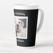 Funny Cute Grumpy White Dog 40th Birthday Black Latte Mok (Rechterhoek)