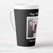Funny Cute Grumpy White Dog 40th Birthday Black Latte Mok (Linkerhoek)