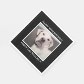 Funny Cute Grumpy White Dog 40th Birthday Black Servet (Hoek)