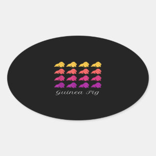 Funny Cute Guinea Pig Hamster Ovale Sticker