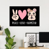 Funny Cute Hamster Lover Gift Poster (Thuiskantoor)