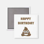 Funny Cute Happy Birthday Poop Emoji Magneet (Voorkant / Achterkant)