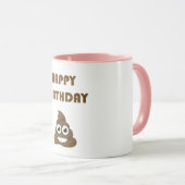 Funny Cute Happy Birthday Poop Emoji Mok (Voorkant rechts)