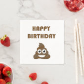 Funny Cute Happy Birthday Poop Emoji Servetten (Insitu)