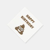 Funny Cute Happy Birthday Poop Emoji Servetten (Hoek)