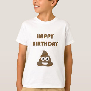 Funny Cute Happy Birthday Poop Emoji T-shirt