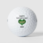 Funny Cute Happy Fathers Day Dad Heart Golfer Golfballen (Voorkant)