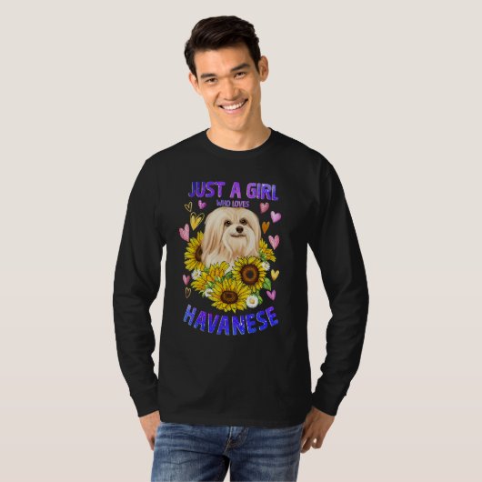 Funny Cute Havanese Dog Loving Girl Puppy Lover Wo T-shirt (Voorkant volledig)