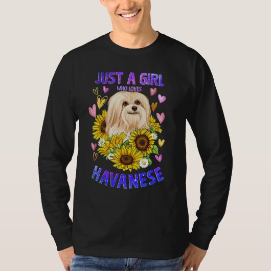 Funny Cute Havanese Dog Loving Girl Puppy Lover Wo T-shirt (Voorkant)