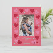 Funny Cute Hearts Kaart (Staand voorkant)