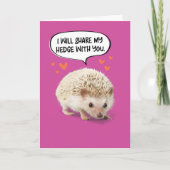 Funny Cute Hedgel Birthday Kaart (Voorkant)
