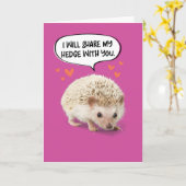 Funny Cute Hedgel Birthday Kaart (Gele Bloem)