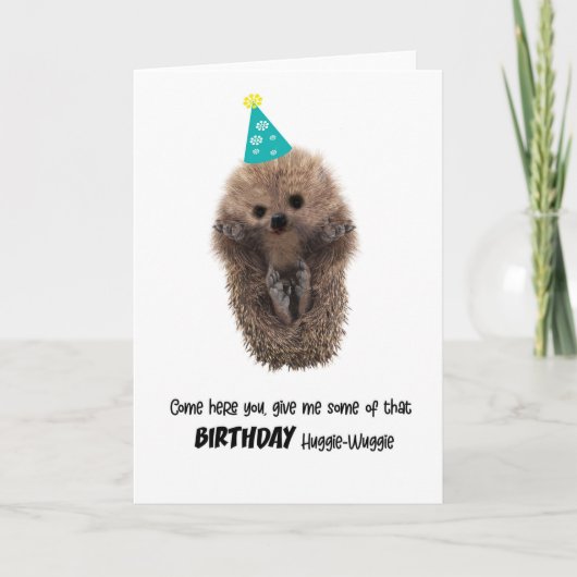Funny Cute Hedgel Birthday Wenskaart Kaart (Voorkant)