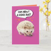 Funny Cute Hedgel die Prick uit de geboorte haalt Kaart (Gele Bloem)