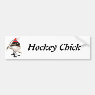 Funny, Cute Hockey Chick, Sport Bird Bumpersticker