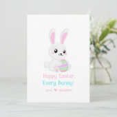 Funny Cute Hoppy Easter Elke bunny Pink Feestdagenkaart (Staand voorkant)