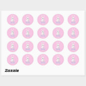 Funny Cute Hoppy Easter Elke bunny Pink Ronde Sticker (Vel)