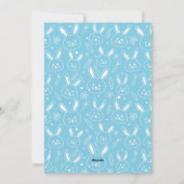 Funny Cute Hoppy Easter Elke Bunny Sky Blue Feestdagenkaart (Achterkant)