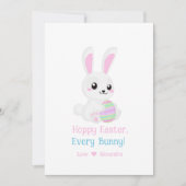Funny Cute Hoppy Easter Elke Bunny White Feestdagenkaart (Voorkant)