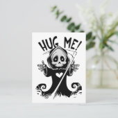 Funny Cute Hug me Grim Reaper Briefkaart (Staand voorkant)