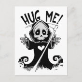 Funny Cute Hug me Grim Reaper Briefkaart (Voorkant)